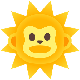 sun with face and monkey face
