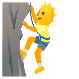 sun with face and mountain