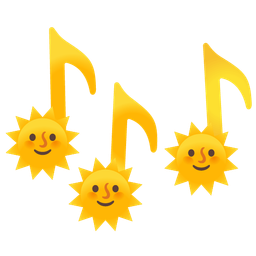 sun with face and musical notes