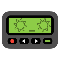 sun with face and pager