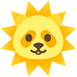 sun with face and panda