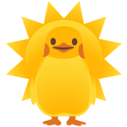 sun with face and penguin