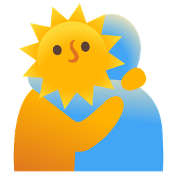 sun with face and people hugging