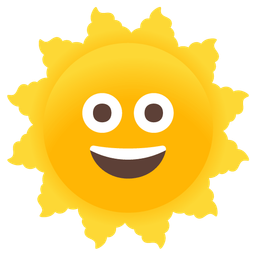 sun with face and pile of poo