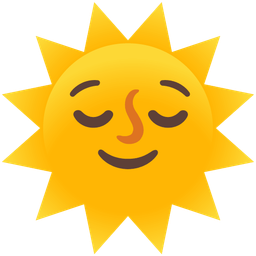 sun with face and relieved face