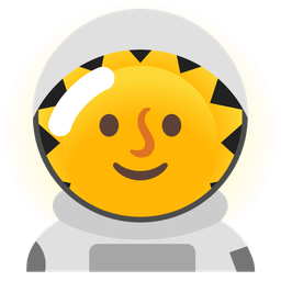 sun with face and rocket