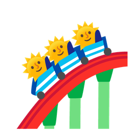 sun with face and roller coaster