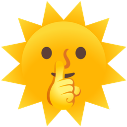 sun with face and shushing face