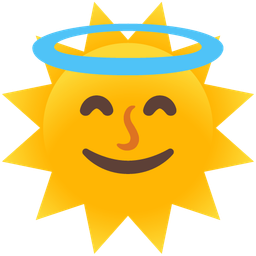 Sun with face and Smiling face with halo
