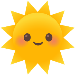 Sun with face and Smiling face with smiling eyes