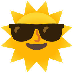 sun with face and smiling face with sunglasses