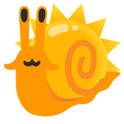 sun with face and snail