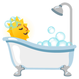 sun with face and soap