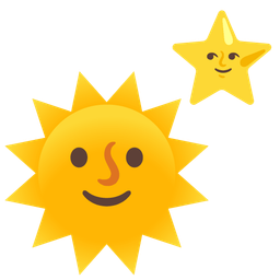 sun with face and star