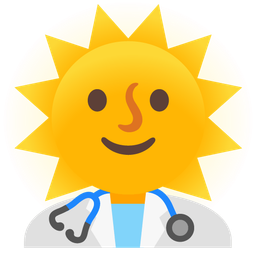 sun with face and stethoscope