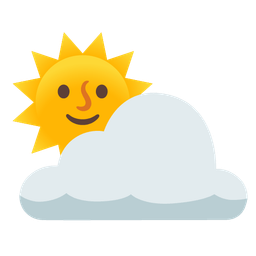 sun with face and sun behind cloud