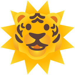 sun with face and tiger face