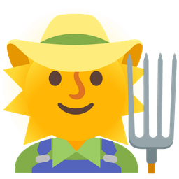 sun with face and tractor