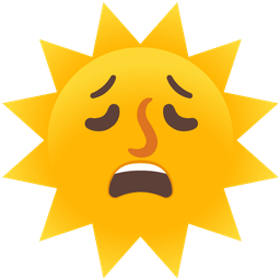 sun with face and weary face