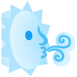 sun with face and wind face