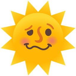 sun with face and woozy face