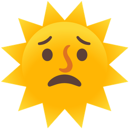 sun with face and worried face