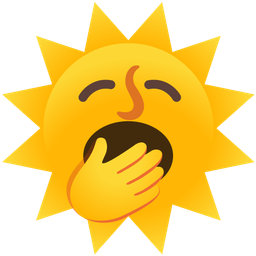 sun with face and yawning face