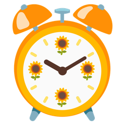 sunflower and alarm clock
