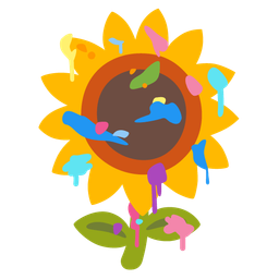 sunflower and artist palette