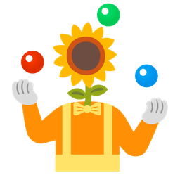 sunflower and clown face