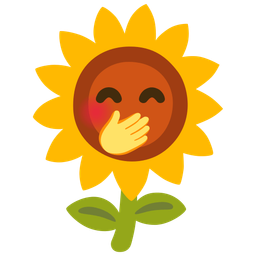 sunflower and face with hand over mouth