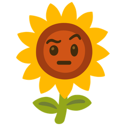 sunflower and face with raised eyebrow