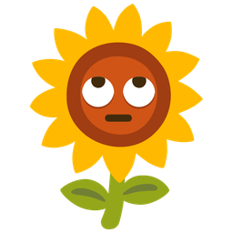 sunflower and face with rolling eyes