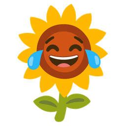 Sunflower and Face with tears of joy
