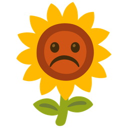 sunflower and frowning face
