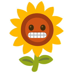sunflower and grimacing face