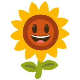 Sunflower and Grinning face with big eyes