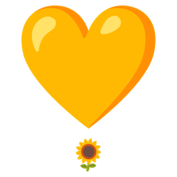 sunflower and heart exclamation
