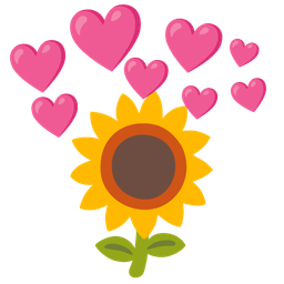 sunflower and heart with arrow
