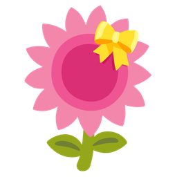 sunflower and heart with ribbon