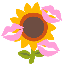 sunflower and kiss mark