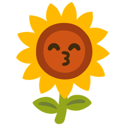 Sunflower and Kissing face with smiling eyes