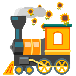 sunflower and locomotive