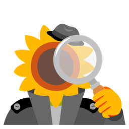 sunflower and magnifying glass tilted right