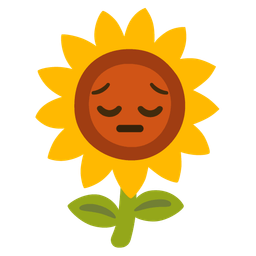 sunflower and pensive face