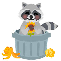 sunflower and raccoon