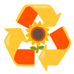 sunflower and recycling symbol
