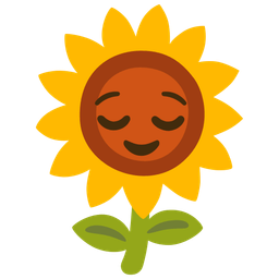 sunflower and relieved face