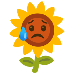 sunflower and sad but relieved face