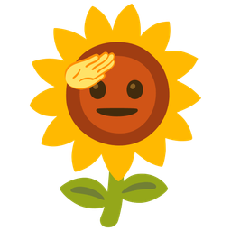sunflower and saluting face